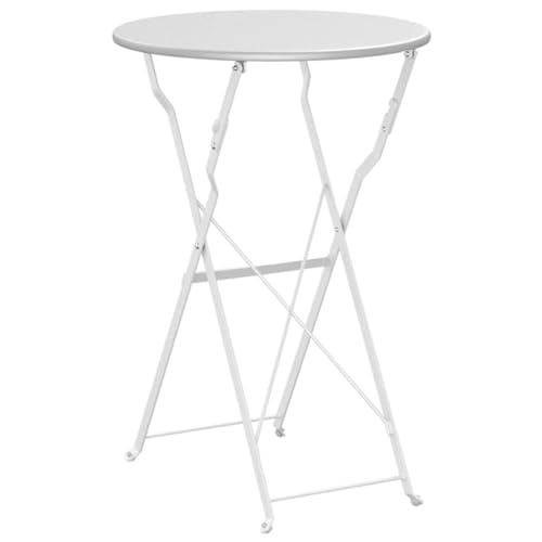 Table de bistrot pliante blanche facile à installer pour balcon et terrasse - 7