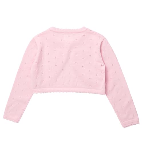 Hularka Kids Girls Knit Cardigan Sweater Long Sleeve One Button Bolero Shrug Wedding Birthday Party Dress Cover Up4