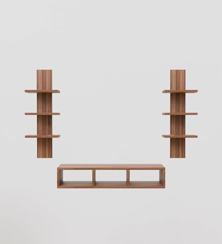 Image of Spyder Craft Tokyo Engineering Wood Wall Mount TV Entertainment Unit Set Top Box Stand /TV Cabinet with Shelves for Books & Decor Display Unit Bed Living Room