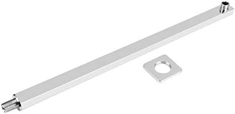Braccio doccia 60, cromato quadrato, braccio per doccia, braccio di estensione, per il bagno, braccio di prolunga, 1 m, tubo doccia quadrato in acciaio inox