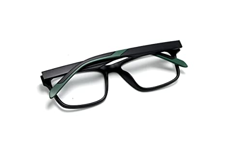 Óculos Armação De Grau Retangular Masculina Com Molas Nas Hastes Jc-1006 (Preto-Verde)