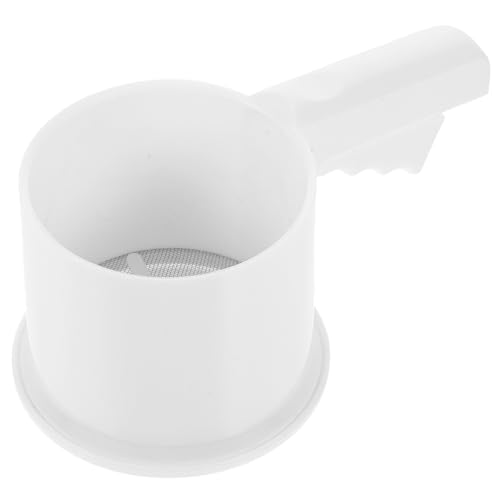 MOTHNUR Tamizador de Harina Semiautomático Blanco con Malla Fina Reutilizable para Azúcar Polvo y Horneado Herramienta Práctica y Fácil de Limpiar para Repostería Doméstica