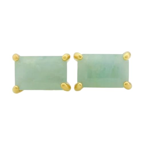 Boucles d'oreilles aigue-marine naturelle rectangulaire, finies les puces ternes