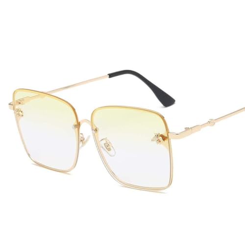 Lunettes de soleil carrées femme cadre métal oversize ombre homme