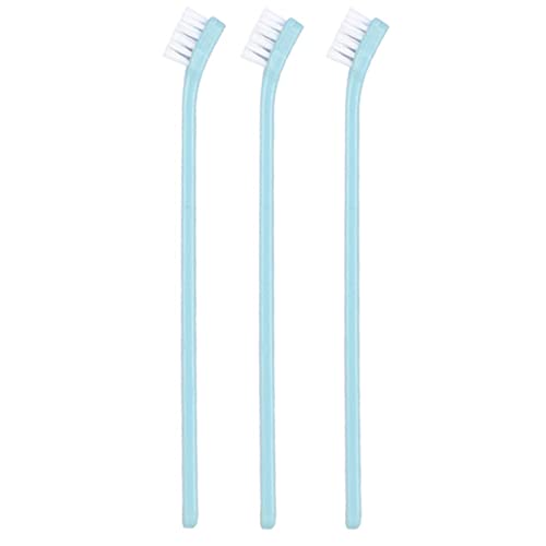 ACSUZ 3 Pezzi Set di Plastica per Cani Spazzolino Denti Denti Che Pulizia Utensile A Spazzolino da Dente Non Tossico per Le Forniture di Pulizia del,Light Blue