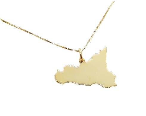 Collana Uomo Donna Regione Sicilia Argento 925 Fatta a Mano Personalizzata
