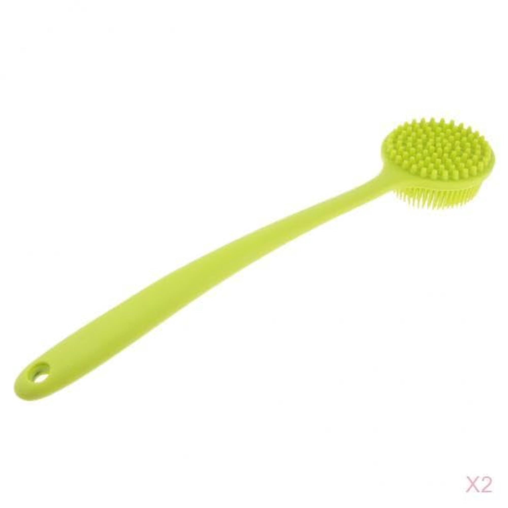 2 Pcs Long Handle Silicone Massage Brush Back Scrubber Exfoliating