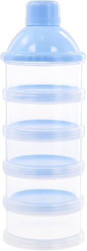 Image of Stackable Baby Milk Powder Dispenser, 5-Layer BPA-Free Formula Storage Container, Portable, Non-Spill Snack Cup for Travel & Home, Food-Grade Multipurpose Baby Food Organizer (Blue)