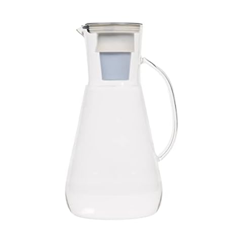 Hydros 64 Ounce Water Filter Glass Pitcher, Patented Fast Flo Tech, 60 Second Quick Fill, 8 Cup Capacity Pitcher, BPA Free Cover