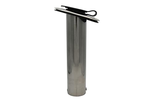Vinland Marine Flush Mount Rod Holders for Boat, Black PVD 304 Stainless Steel 15°, 30°, 90° Flush Mount Rod Holder, Gunwale Rod Holders, Gunnel Rod Holders for Boat, with Black Rod Holder Insert