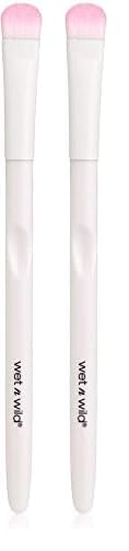Wet n Wild - Makeup Brush - Pincel de Maquillaje Pequeño de Cerdas Cortas y Redondeadas para Aplicar Sombra de Ojos - Brochas de Maquillaje Profesional para Ojos - Small Eyeshadow Brush (Paquete de 2)