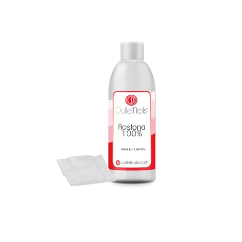 Acetona 100% Pura 100ml + 10 Celulosas | Ideal para retirar Esmaltes Permanentes | Made in Spain