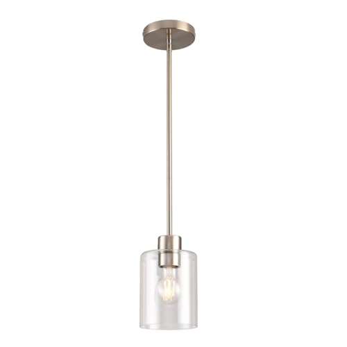 Brushed Nickel Pendant Lights,Modern Farmhouse Pendant Light,Light Fixture Kitchen Pendant Mini...
