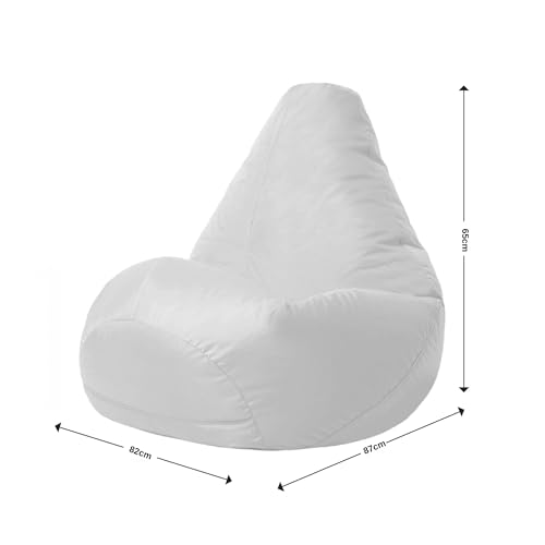 Bean Bag Bazaar High Back Bean Bag Chair - Black, 118cm x 70cm - Water Resistant Garden or Indoor Gamer BeanBag