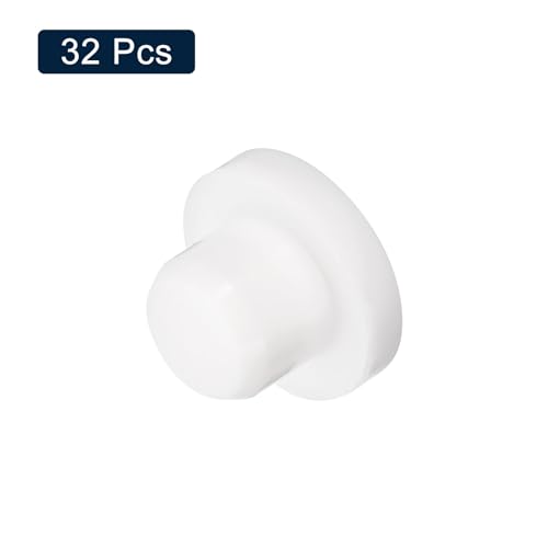 Image of uxcell 32 Pieces White Rubber Stopper, 13mm Plug Holes for 12.5-12.8mm /0.49-0.5 inch Hole