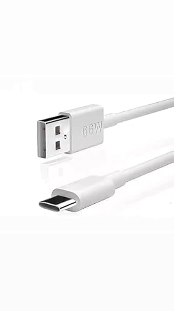 Image of Original 66W Flash Charging Adapter with USB to Type C Cable Compatible for Y200 5G /V29 /V27 /V25 /V23 /V23e /V21 /T2 /T2x /Y36 /Y56 /Y72 /iqoo neo 3 /neo 6 (Adapter and Cable) (DEC80)