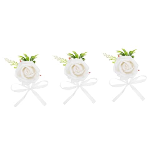 SHERCHPRY 3 Piezas Flor de muñeca Ramillete de Boda Decoración de Boda Casamento decoração Wedding Decoration Suministros de Ramillete de muñeca Decorativa el plastico
