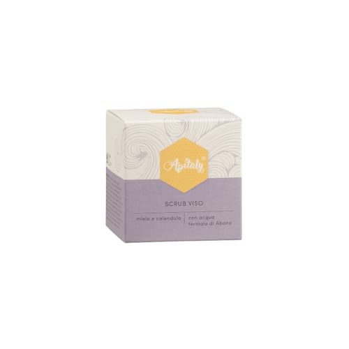Apitaly Face Scrub - Exfoliante facial suave con microgránulos naturales, miel, caléndula y agua termal, para todo tipo de pieles, exfoliante nutritivo para una sensación suave en la piel