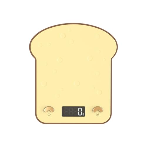 電子秤キッチン小型グラム秤計量器食品コーヒー秤アイデアトーストバッテリータイプと充電タイプは操作が簡単で清潔で便利 (イエロー,充電金)
