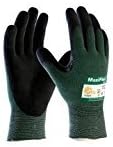 PIP 34-8743/M Medium MaxiFlex Cut by ATG Black Micro-Foam Nitrile Dipped Palm And Finger Coated Work Glove With Continuous Knitwrist (Dozen) …
