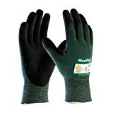 PIP 34-8743/M Medium MaxiFlex Cut by ATG Black Micro-Foam Nitrile Dipped Palm And Finger Coated Work Glove With Continuous Knitwrist (Dozen) …