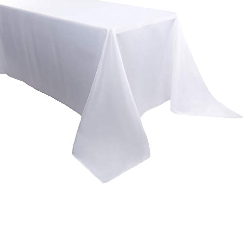 Waysle 90 X 132 Inch Rectangular Polyester Tablecloth, White Washable Table Cloth For 6 Foot Table - Perfect For Wedding, Party, Restaurant, Banquet Decoration (2 Pack) #TOP4