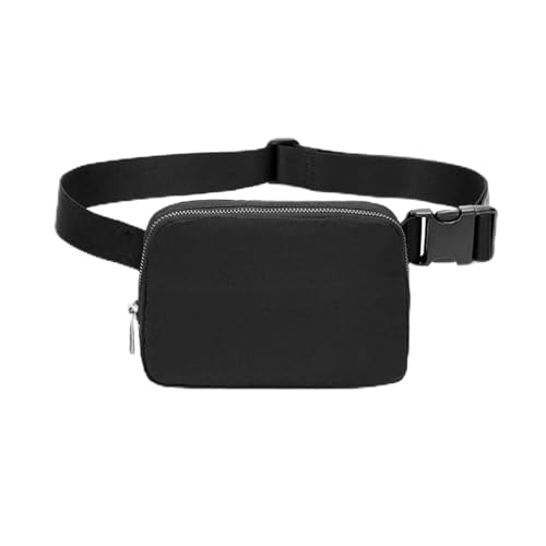 Vlfn ウエストポーチ ウエストバッグ 防水 軽量 コンパクト 2WAY 斜めがけ 多機能ポケット 大容量 ナイロン製 調整可能ストラップ 反射ストライプ 防塵 アウトドア 散歩 ランニング 仕事 釣り 自転車 旅行 男女兼用 おしゃれ (ブラック)