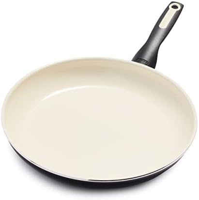 Greenpan Rio Healthy Ceramic Nonstick 12" Frying Pan Skillet, PFAS-Free, Dishwasher Safe, Black