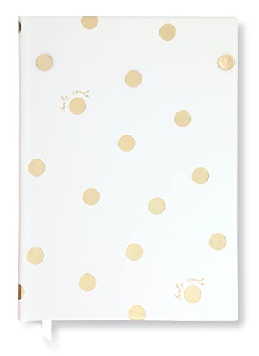 Kate Spade New York Large Undated Daily Planner, Leatherette Hardcover Agenda with To Do Lists, Pocket, & Notes Pages, Gold Dot with Script