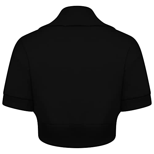 Image of Loxdonz Girl's Short Sleeve Shrug Childrens Kids Cotton Cardigan Bolero Shrug Jacket