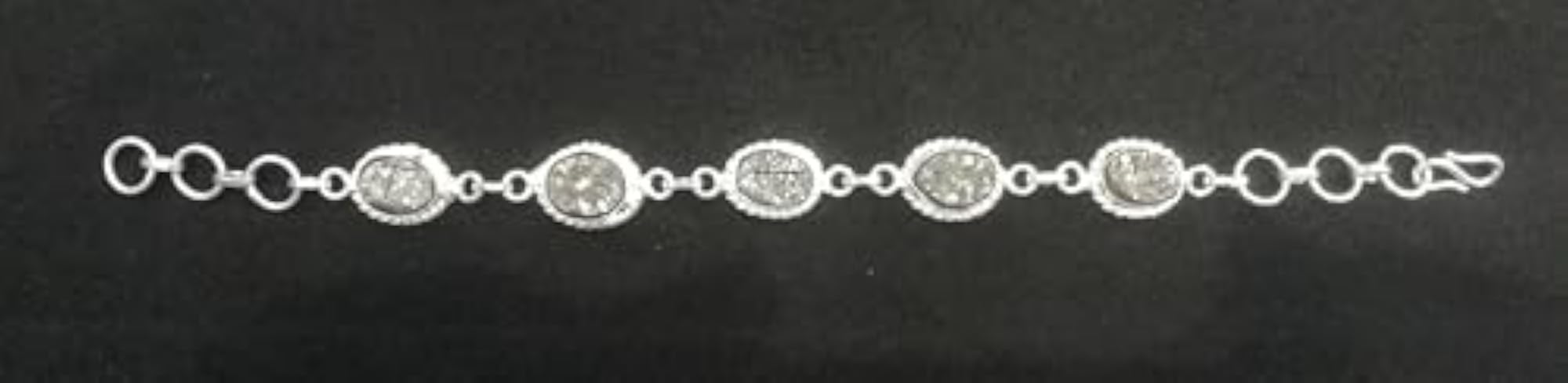 Men's German Silver Pyrite Stone Bracelet, Wealth & Abundance