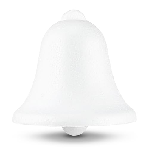Netuno 5 pezzi campanelle in polistirolo bianco 8 cm addobbi natalizi campane bianche decorazioni natalizie fai-da-te forma in polistirolo per dipingere incollare o decorare