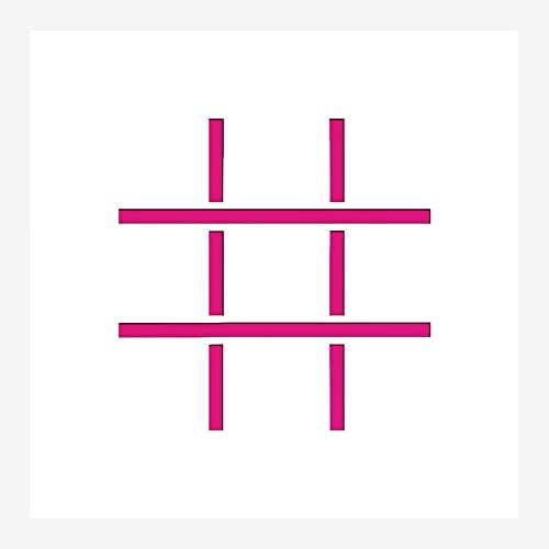 Blank Tic-Tac-Toe Stencil Reusable Sturdy Flexible Transparent 3 x 3 Inches 10mil Mylar Arts and Crafts Material Scrapbooking for Airbrush Painting Drawing