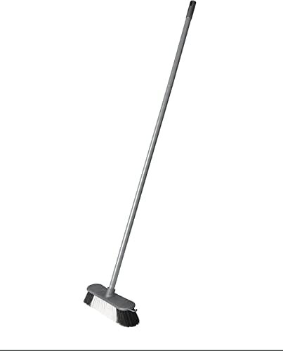 Addis Broom with 3-Piece Handle, Metallic Grey