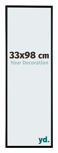 Your Decoration - Cadre photo 33x98 cm - Noir Mat - Cadre Photo en Plastique Avec Verre acrylique - Anti-Reflet - Cadre 33x98 - Evry