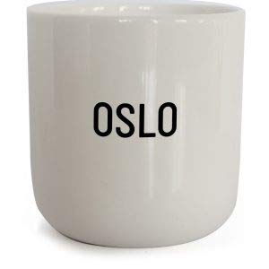 PLTY - Taza - Taza sin asa - Porcelana blanca esmaltada a mano - China de hueso de alta calidad - Taza de café - Oslo - Cities PLTY - Taza - Taza sin asa - Porcelana blanca esmaltada a mano - China de hueso de alta calidad - Taza de café - Oslo - Cities