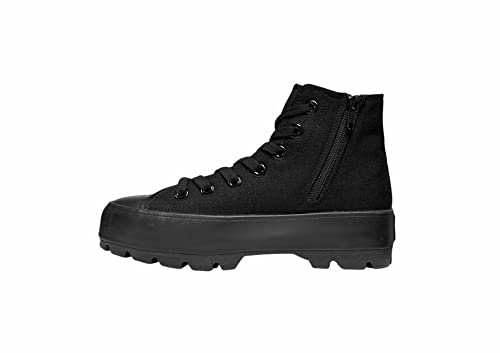 CUSHIONAIRE Women's Vespa high top Canvas Sneaker +Memory Foam and Side Zipper2