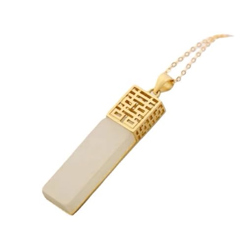 Collier en jade blanc naturel et argent S925 orné du symbole Double Bonheur