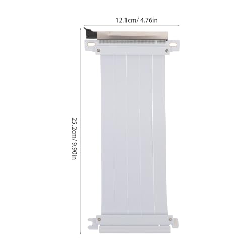 Câble Riser PCIe 4.0 16X blanc 20cm coudé extension carte graphique GPU vertical