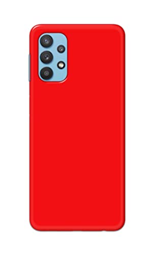 Image of Printed Hard Back Cover Case for Samsung Galaxy A32 4G Back Cover (Plain Red) -1803