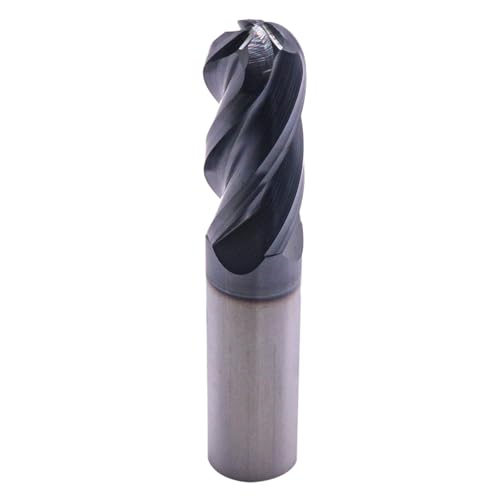 Image of BestParts High Performance Ball Nose Solid Carbide End Mill - AlTiN Coated, 4 Flute, 30 Degree Helix, 3 /4 inch Cutting Diameter, 3 /4 inch Shank Diameter, 1-3 /4 inch Length of Cut, 4 inch Overall Length