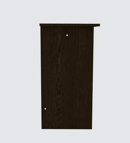 Image of Modern Compact Study Desk, Dark Brown Wood Finish, Space-Saving Home Office Table, 80x40x74 cm, DIY Assembly