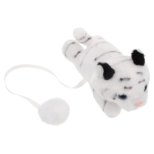 Beaupretty Muñeco de Hombro de Tigre de Peluche Magnético Blanco, Felpa Suave para Cosplay y Disfraz, Accesorio Lúdico para Fiestas y Uso Diario, Juguete de Peluche para Hombro, Modelo