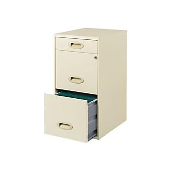 Amazon Com Realspace Soho 3 Drawer Organizer Vertical File Cabinet 27 H X 14 1 4 W X 18 D Soft White Furniture Decor