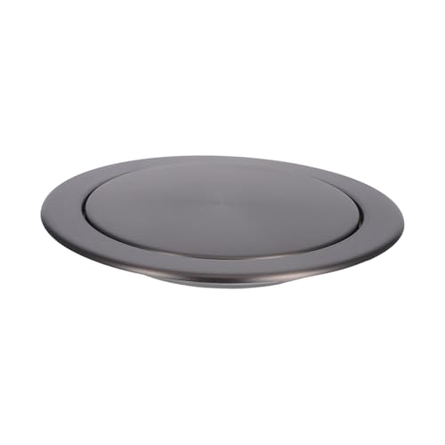 Cabilock Round Trash Can Lid: Waste Chute Lid Recessed Counter Top Cover Countertop Stainless Steel Balance Flap Cover Swing Trash Can Accessories