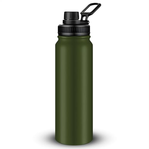 Lista de Botella verde los mejores 5. 40 ONDA SHOP | Botella-Termo Para Bebidas Portátil | Con Capacidad de 1 Litro | Termo Con Aislamiento de Doble Pared de Acero Inoxidable de Alta calidad | Color Verde