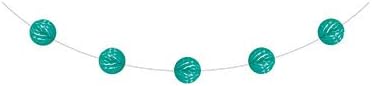 Creative Converting Club Pack Party Decorations Teal Lagoon Mini Honeycomb Tissue Garland 2in x 9ft, Box 12 Garlands