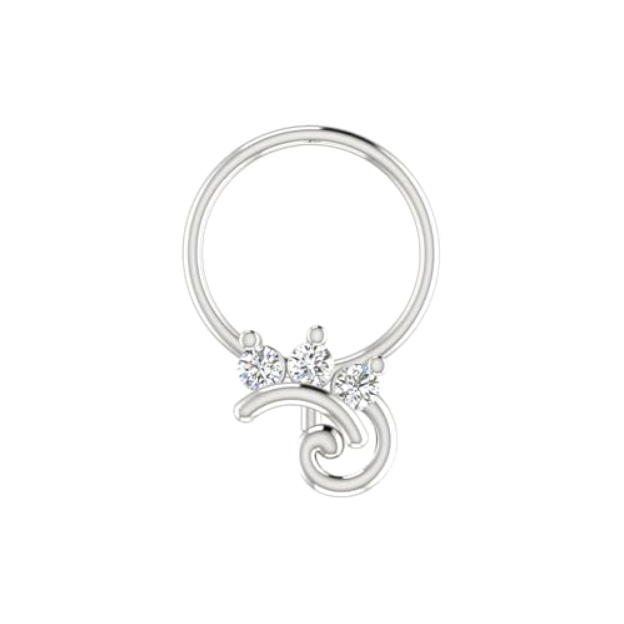 Women's 14Kt White Gold Stud Nosering