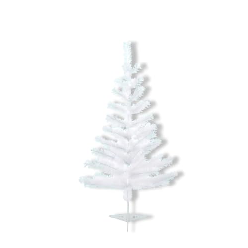 01 Arvore de Natal Pinheiro Pequena Simples Branca 60cm
