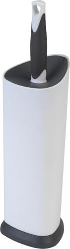 Clorox Covered Toilet Brush and Caddy with Splash Guard & Non-Skid Base 2-Piece White